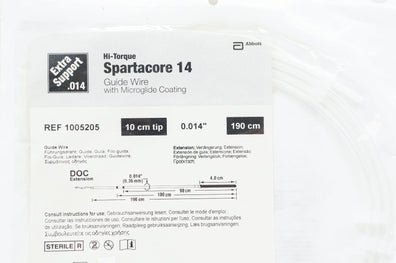 Abbott 1005205 Hi-Torque Spartacore 14 Guide Wire 0.014inch x 10cm x 190cm (x)